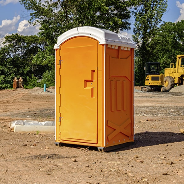 how often are the portable restrooms cleaned and serviced during a rental period in East Germantown Indiana
